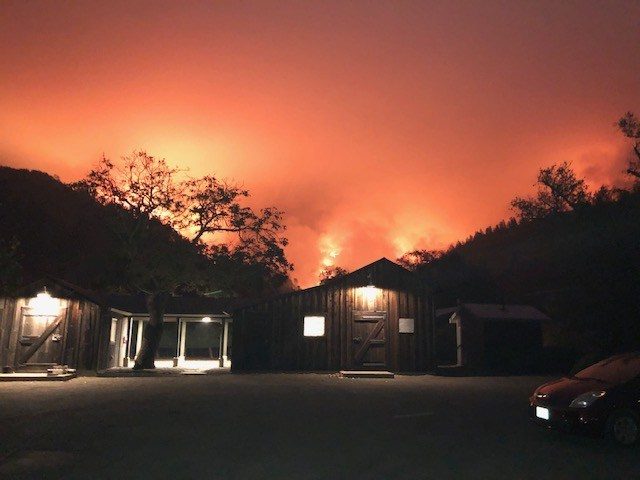 view of the fire from Glass Fire