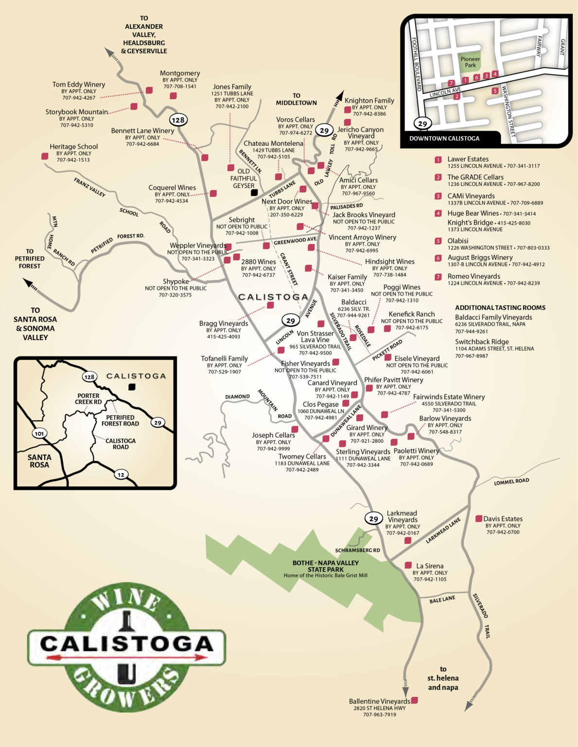 Map - Calistoga Wine Growers Association